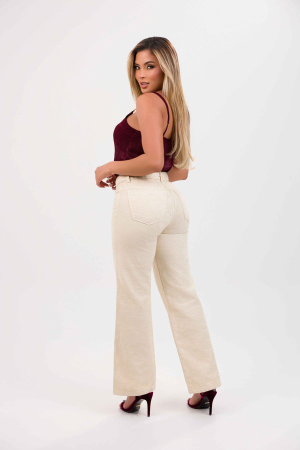 Jean palazzo jacquard print