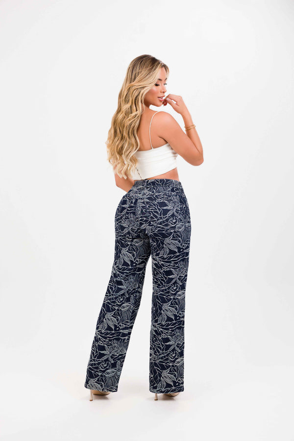 Jean Palazzo jacquard print